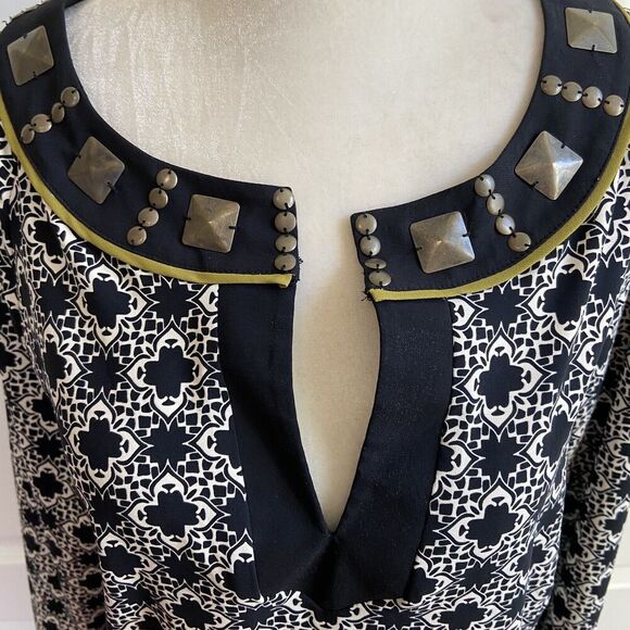 Nicole By Nicole Miller Embellished Tunic Top Size Large - Picture 3 of 10